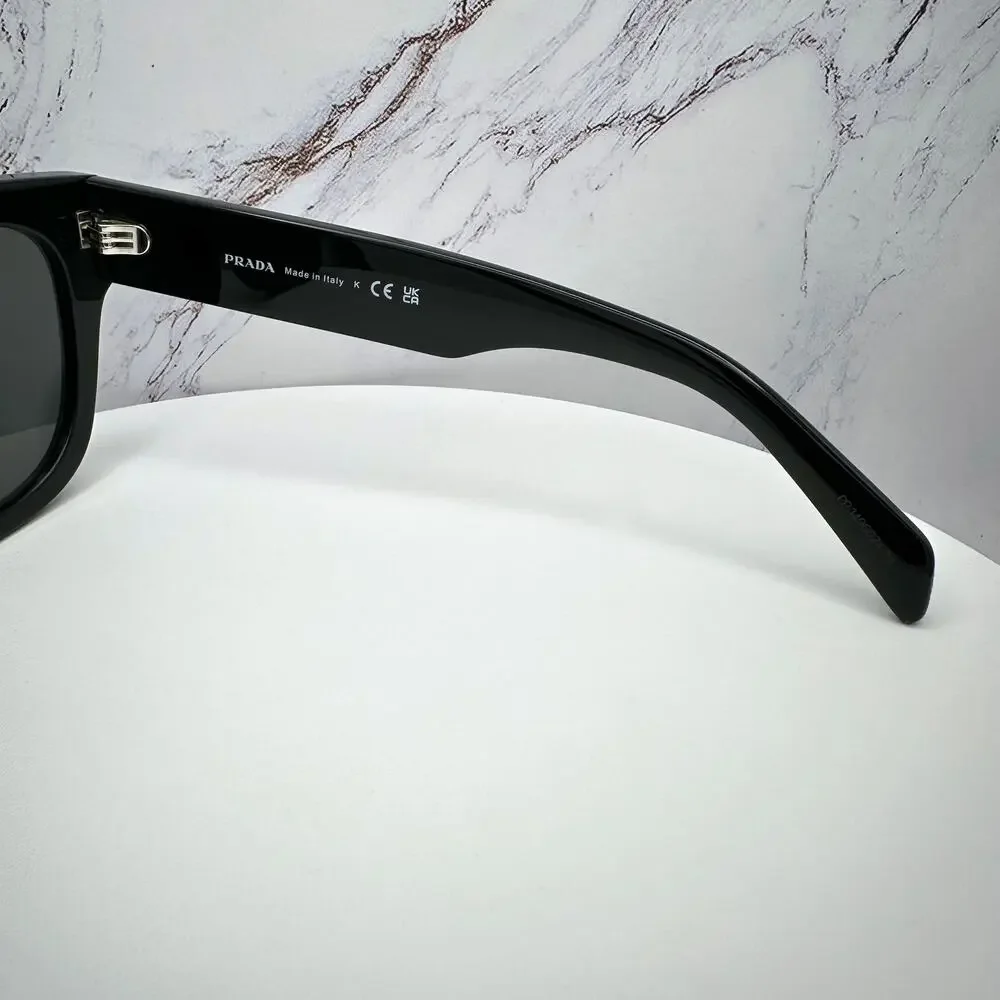 New PRADA Sunglasses PR C04S 16K08Z Black Square Acetate Grey Lens 52-22-145 - Picture 8 of 16
